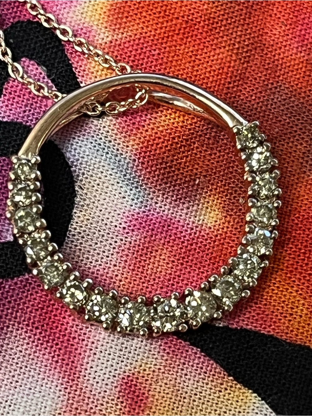 0.75 CTW Champagne Diamond Rose Gold Over Sterling Silver Necklace